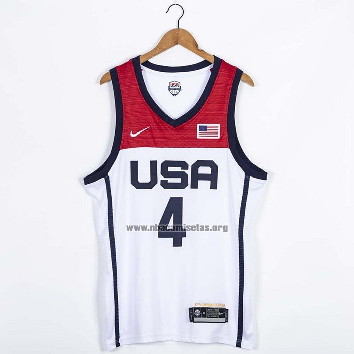 Camiseta USA 2021 Bradley Beal NO 4 Blanco